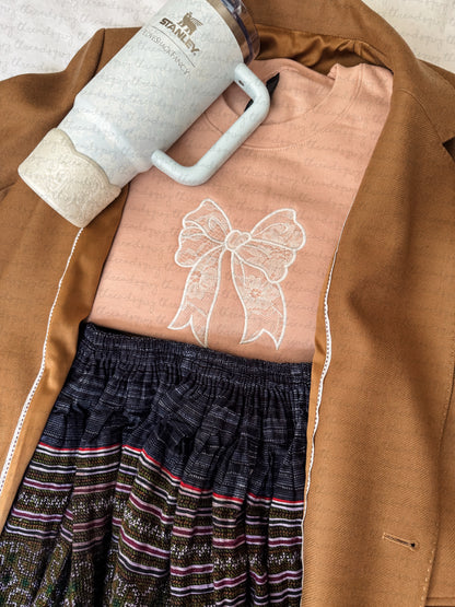 Lace Bow Applique Embroidery Sweater CUSTOMIZATION (PRE-ORDER)