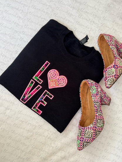 LOVE Paj Ntaub Mos Heart Limited CUSTOMIZATION Crewneck (PRE-ORDER)