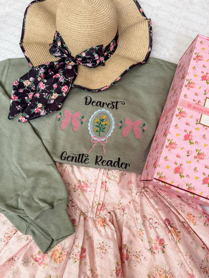 "Dearest Gentle Reader" Embroidery Sweater (PRE-ORDER)